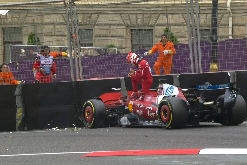 "Formula 1": "Ferrari" pilotu da Bakıda qəza törətdi