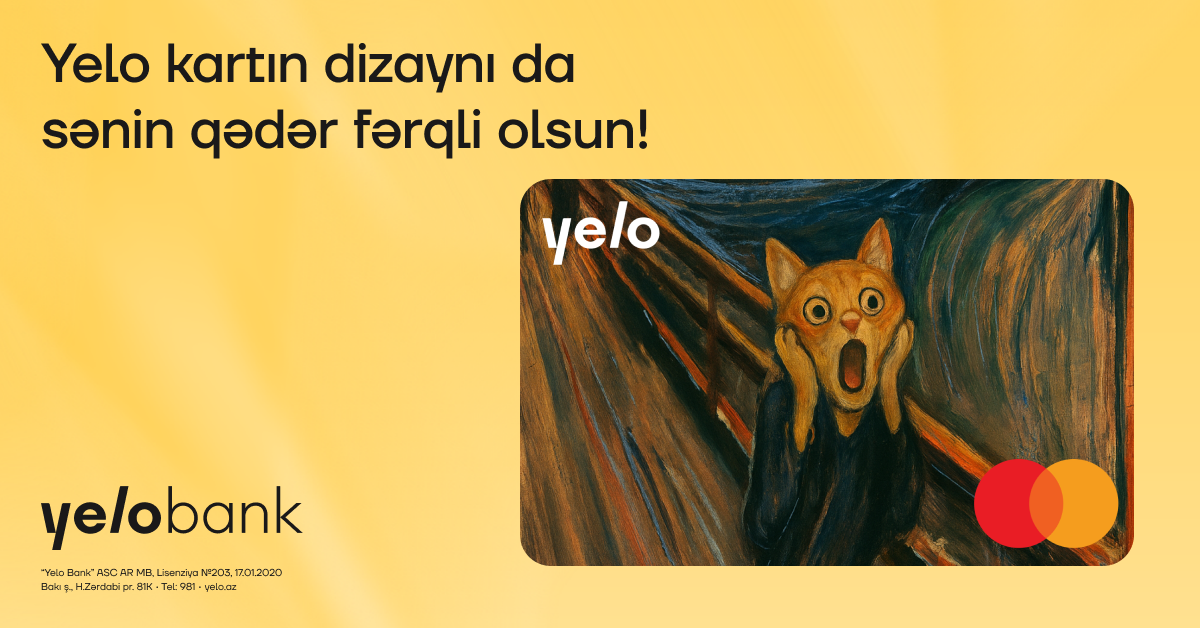  Ödənişlərini Yelo kartla zövqlü et!