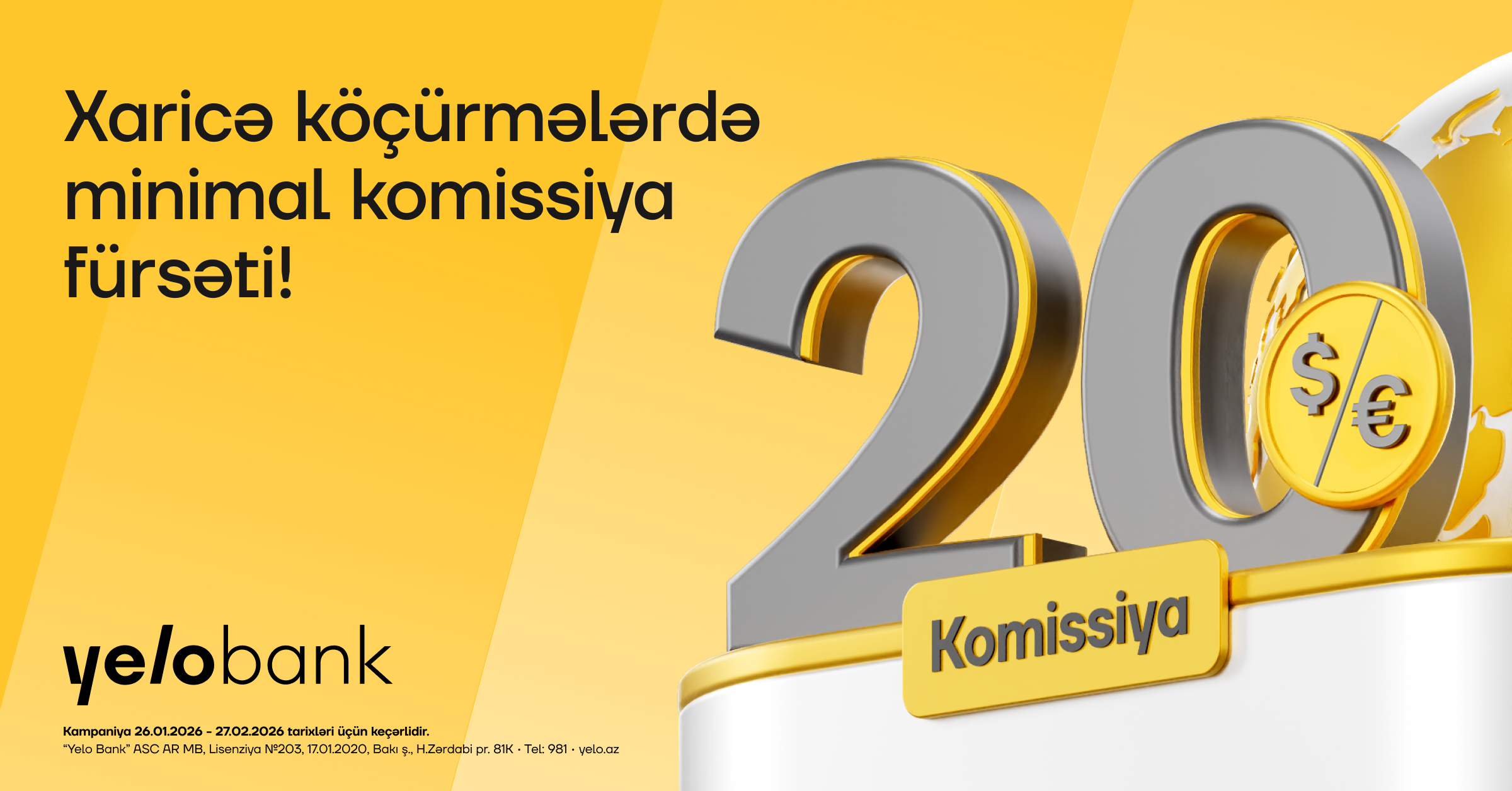 Xaricə pul köçürmələri – daha çox ölkəyə, daha sərfəli şərtlərlə!