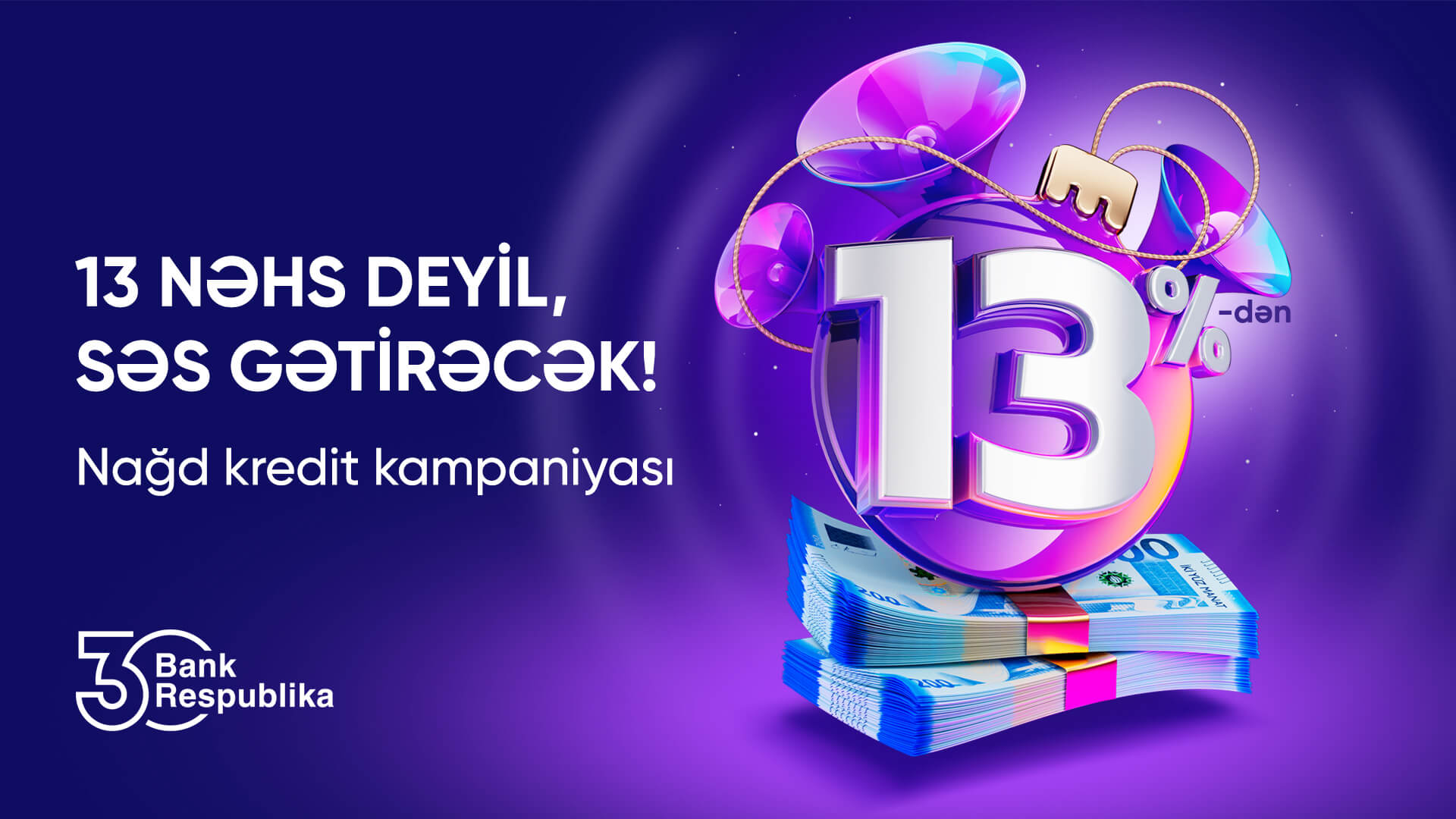 “Bank Respublika” Yeni il öncəsi nağd kredit faizlərini 13%-dək endirdi!