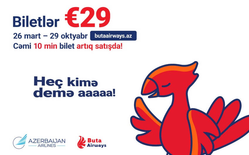 AZAL 10 000 aviabiletin 29 avroya satışına başlayır