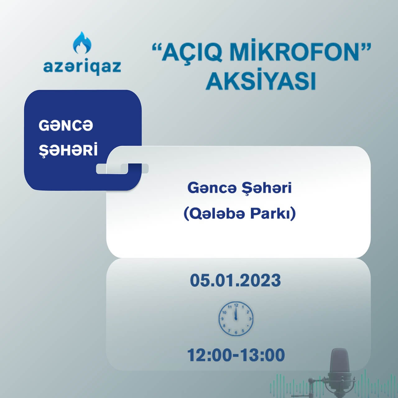 "Azəriqaz"ın növbəti "Açıq mikrofon" aksiyası Gəncədə keçiriləcək