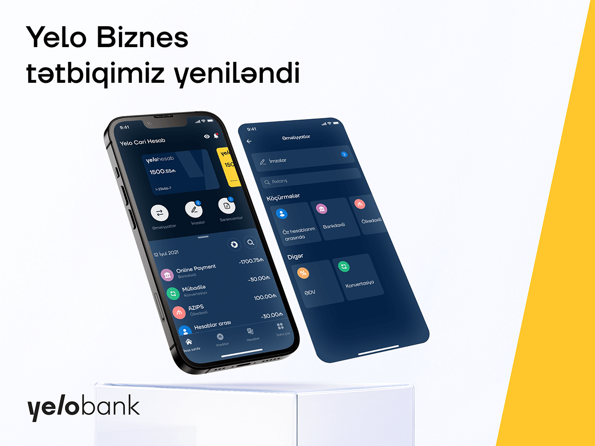 Biznes sahibləri üçün Yelo mobil tətbiqində yenilik
