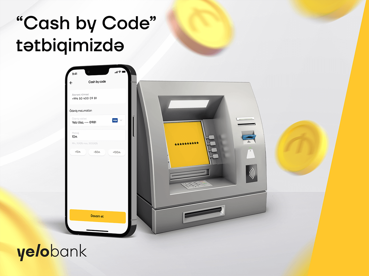 “Cash by Code” xidməti Yelo mobil tətbiqində