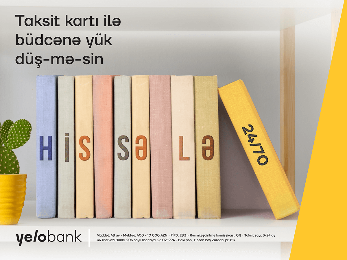 “Yelo” taksit kartı ilə təhsil xərclərini qarşıla!