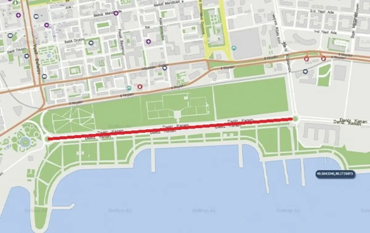 Bu gecədən Bakının mərkəzində bu yol  bağlanır