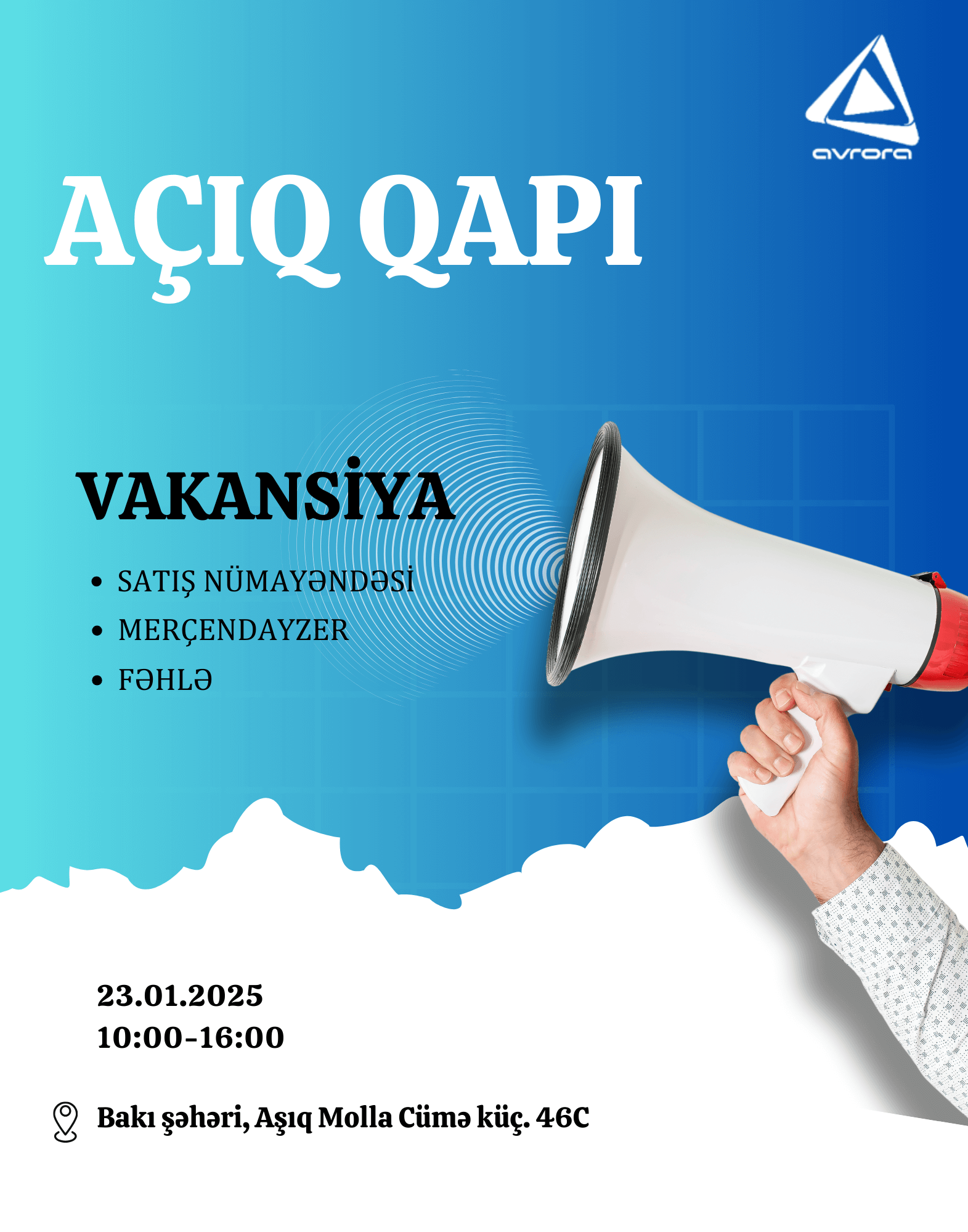 “Avrora” şirkəti yeni vakansiyalar elan edib