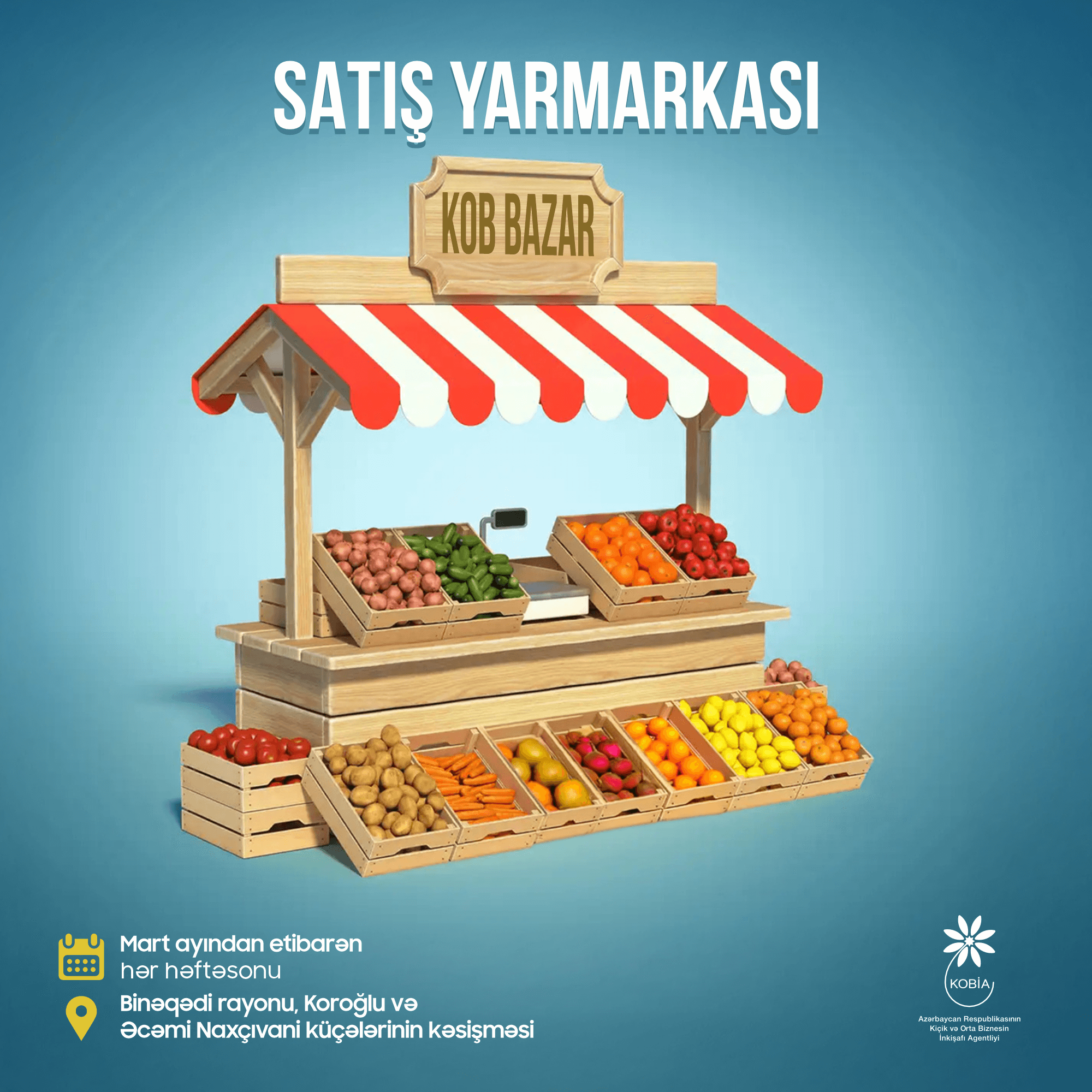 Hər həftə sonu “KOB bazar” satış yarmarkası keçiriləcək