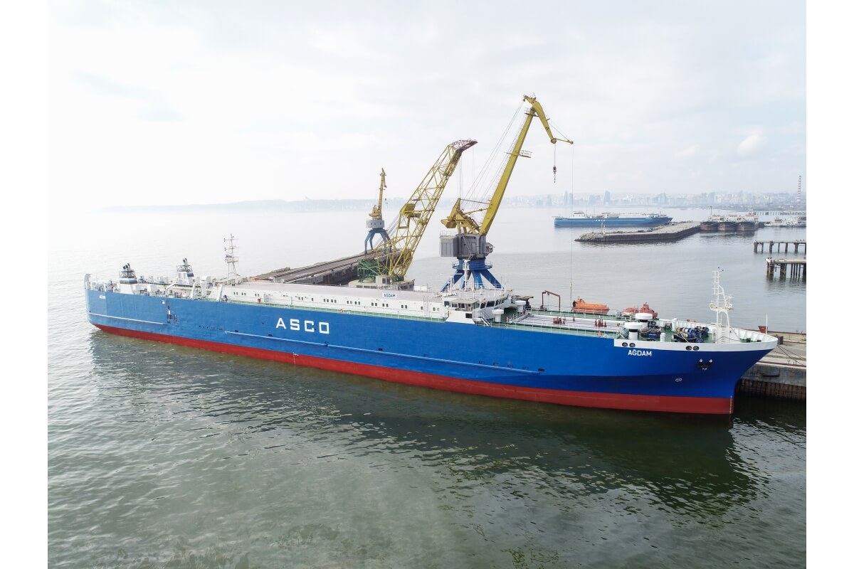 “Ağdam” gəmi-bərəsi təmir olundu: Ələtdən Türkmənbaşı limanına istiqamətlənib