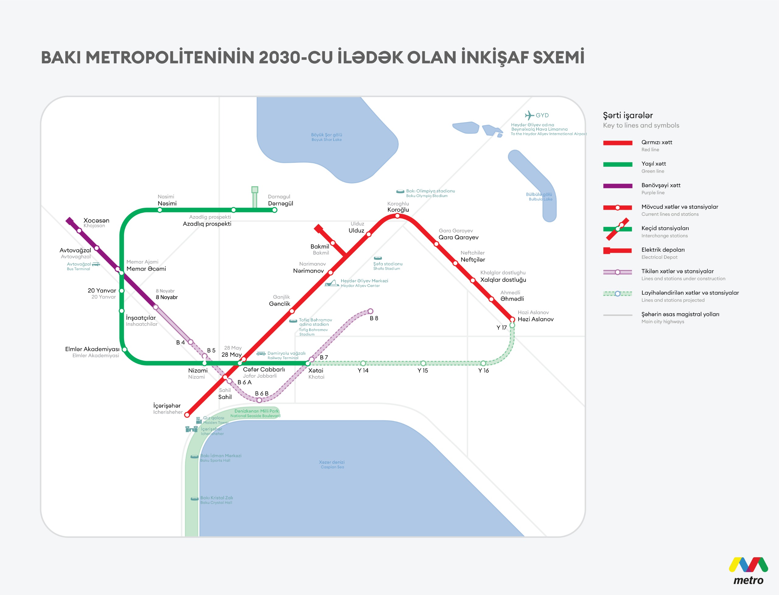 Bakıda yeni metro stansiyalarının tikiləcək - Layihələndirilmə işlərinə start verildi