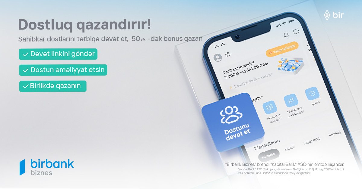 Birbank Biznes-də dostluq qazandırır