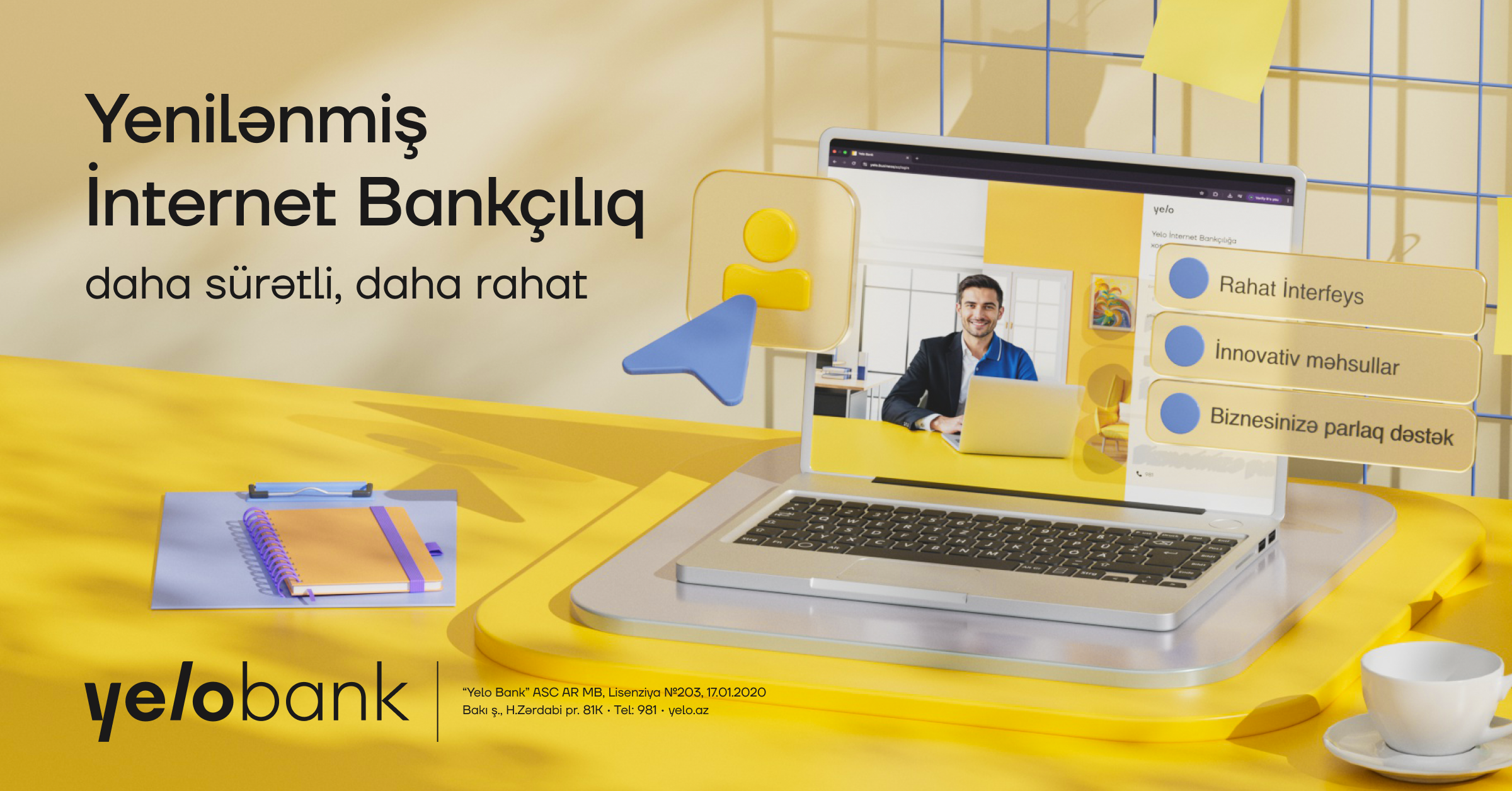 İlk dəfə: reysqabağı yoxlama ödənişləri “Yelo Bank”da!
