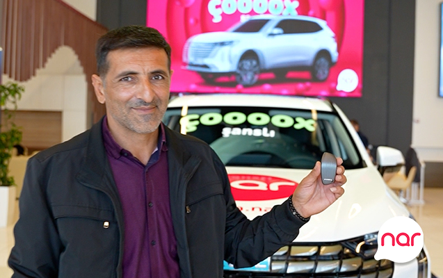 “Nar”ın “Çoox Şanslı” lotereyasının ilk avtomobil qalibi sükan arxasında!