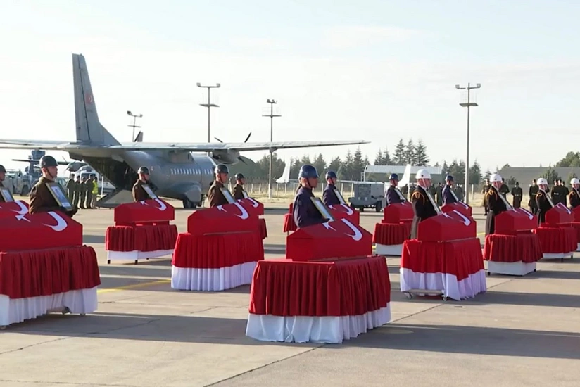 Təyyarə qəzasında şəhid olan hərbçilərlə Ankarada vida mərasimi keçirilir