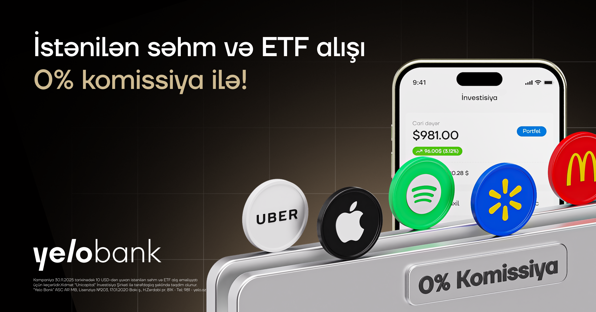 "Qara cümə" münasibətilə “Yelo invest”də komissiyasız alış kampaniyası!