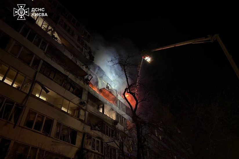 Kiyevə kütləvi raket və dronla hücum edilib