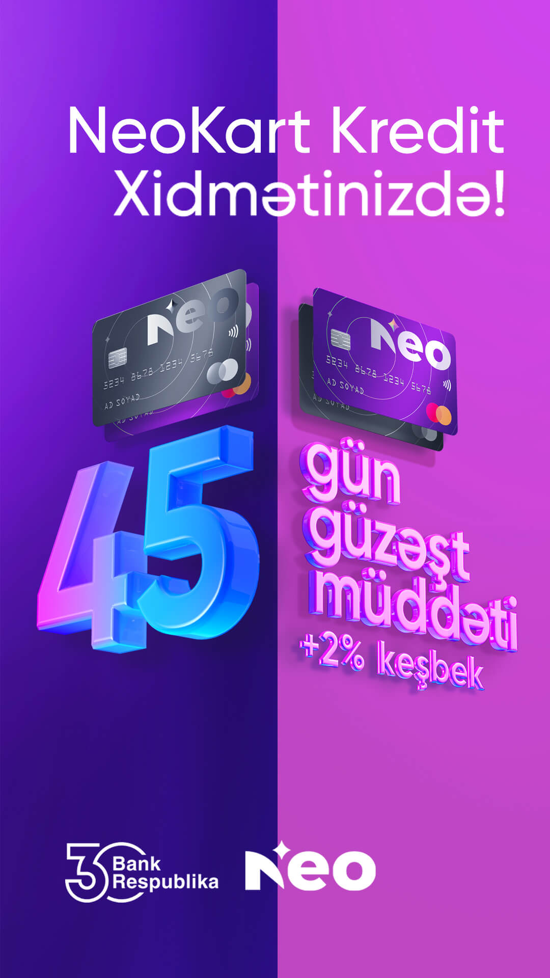“Bank Respublika” müştərilərinə yeni “NeoKart Kredit” təqdim etdi!