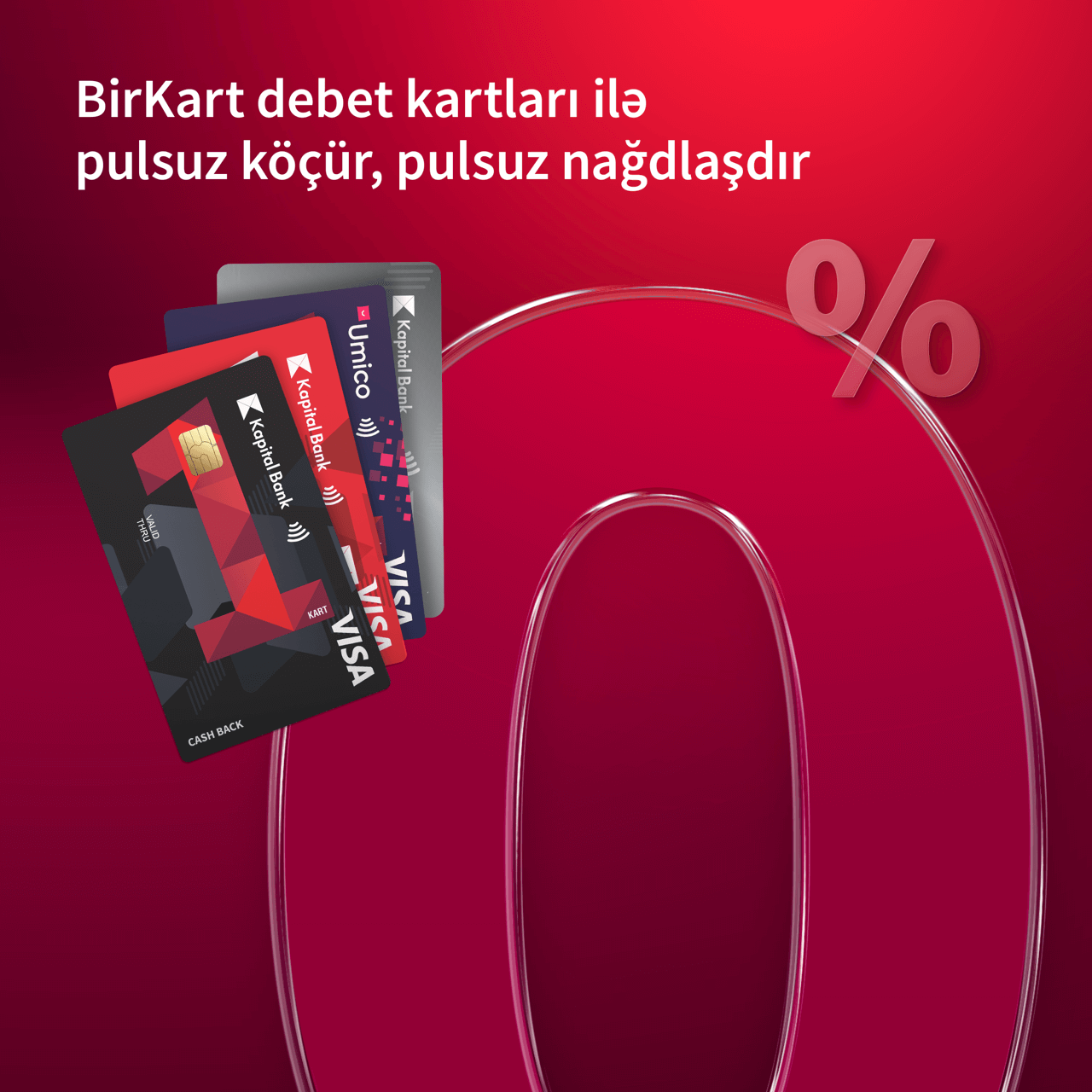 “BirKart”da nağdlaşma və köçürmələr komissiyasız oldu!