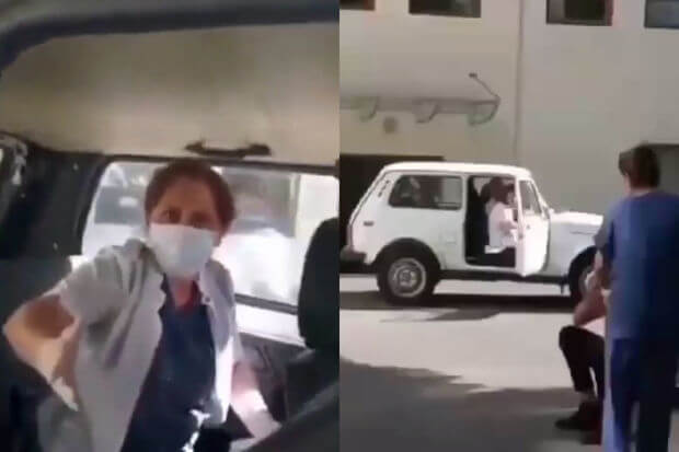 Ölmüş körpənin doğum evindən qaçırılması cəhdinin anbaan görüntüləri - VİDEO