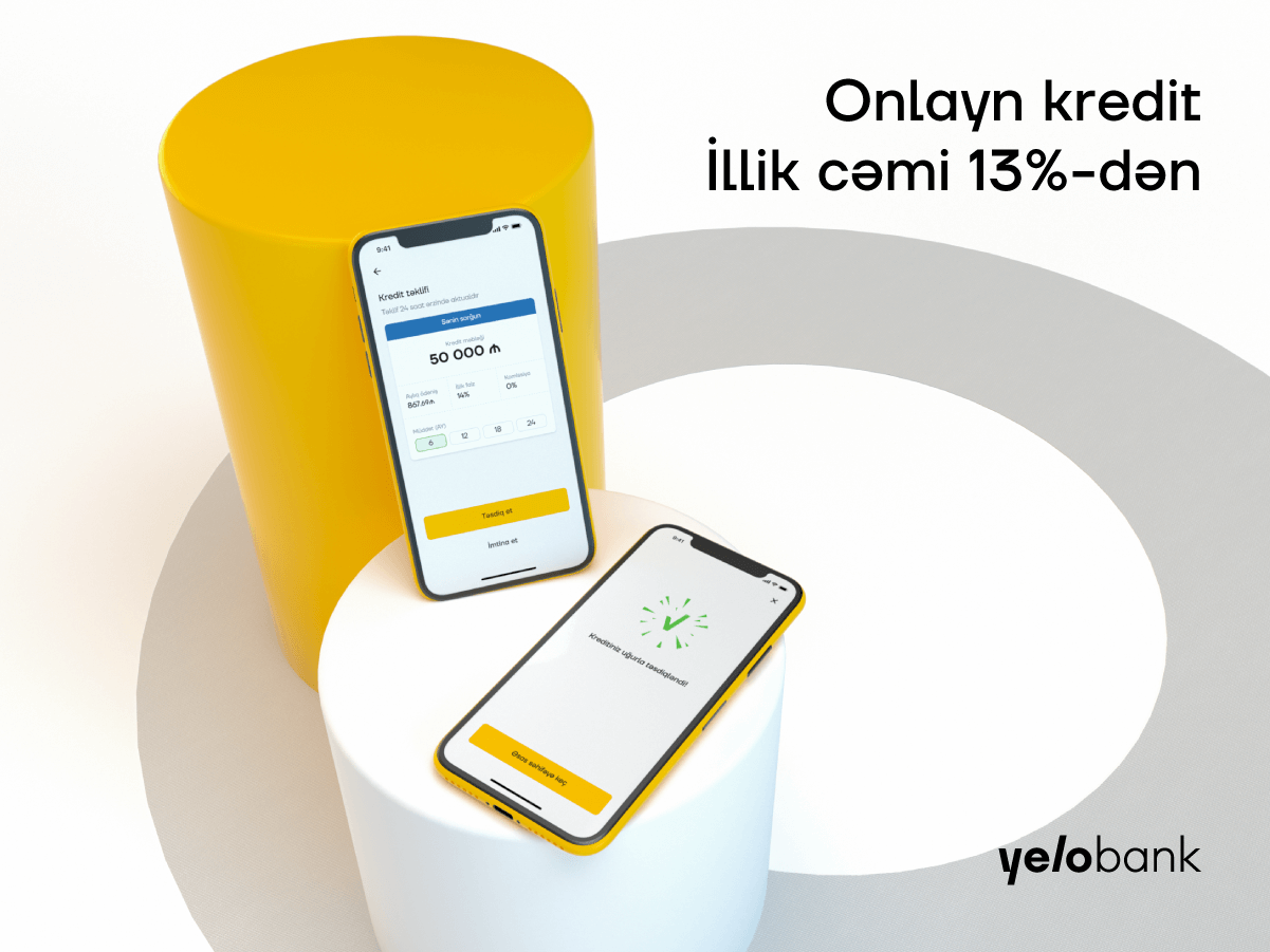 “Yelo Bank”dan 50 000 AZN-dək onlayn kredit
