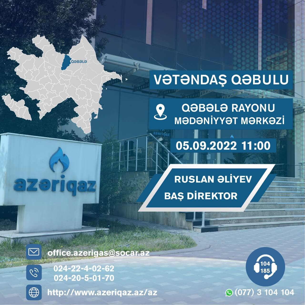 “Azəriqaz”ın baş direktoru Qəbələ və Oğuz sakinləri ilə görüşəcək