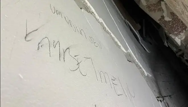 64 saat dağıntılar altında qalan gəncin divara yazdığı yazı: "Ümidinizi itirməyin"