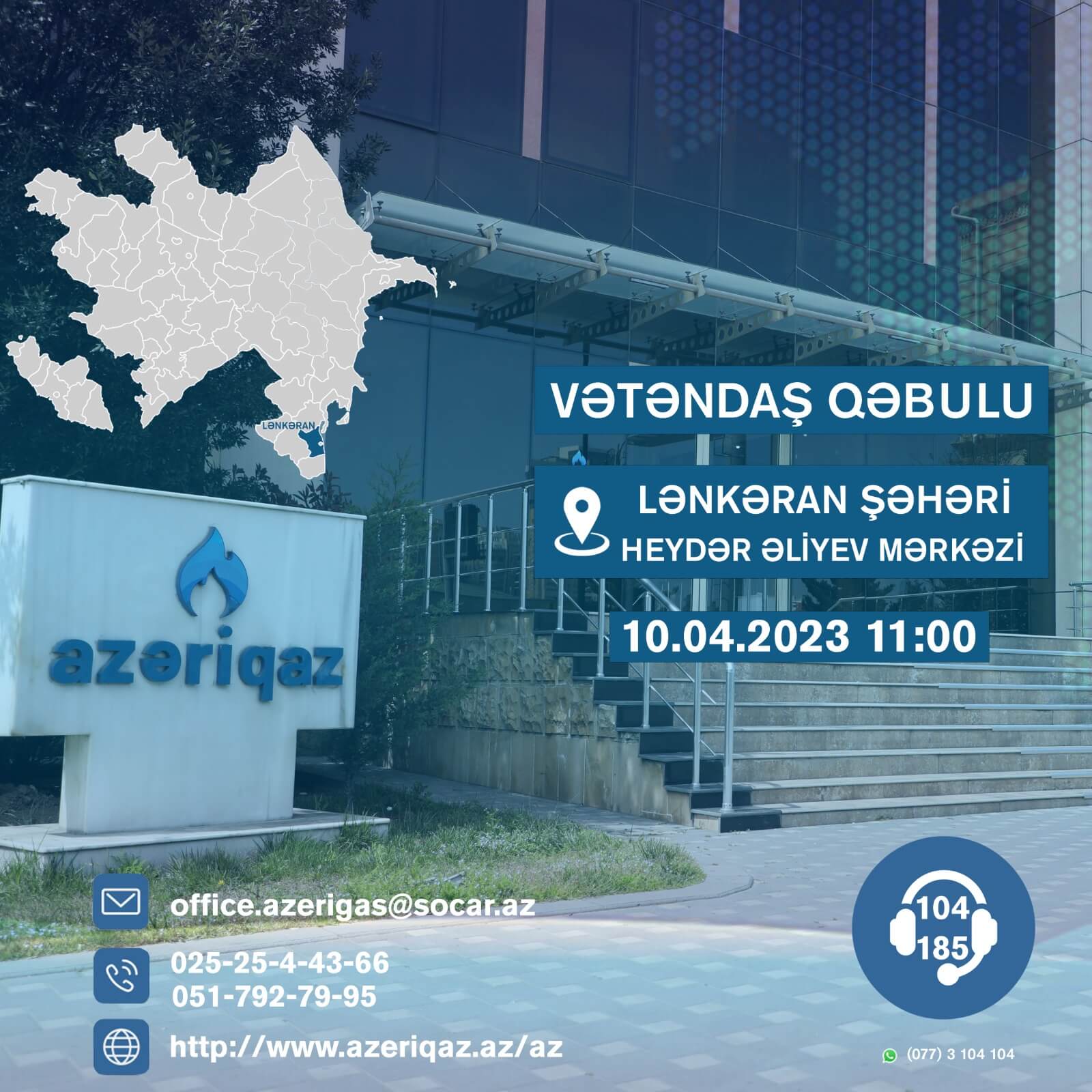 "Azəriqaz" rəhbərliyinin Lənkəran, Astara və Lerik sakinləri ilə görüşü olacaq