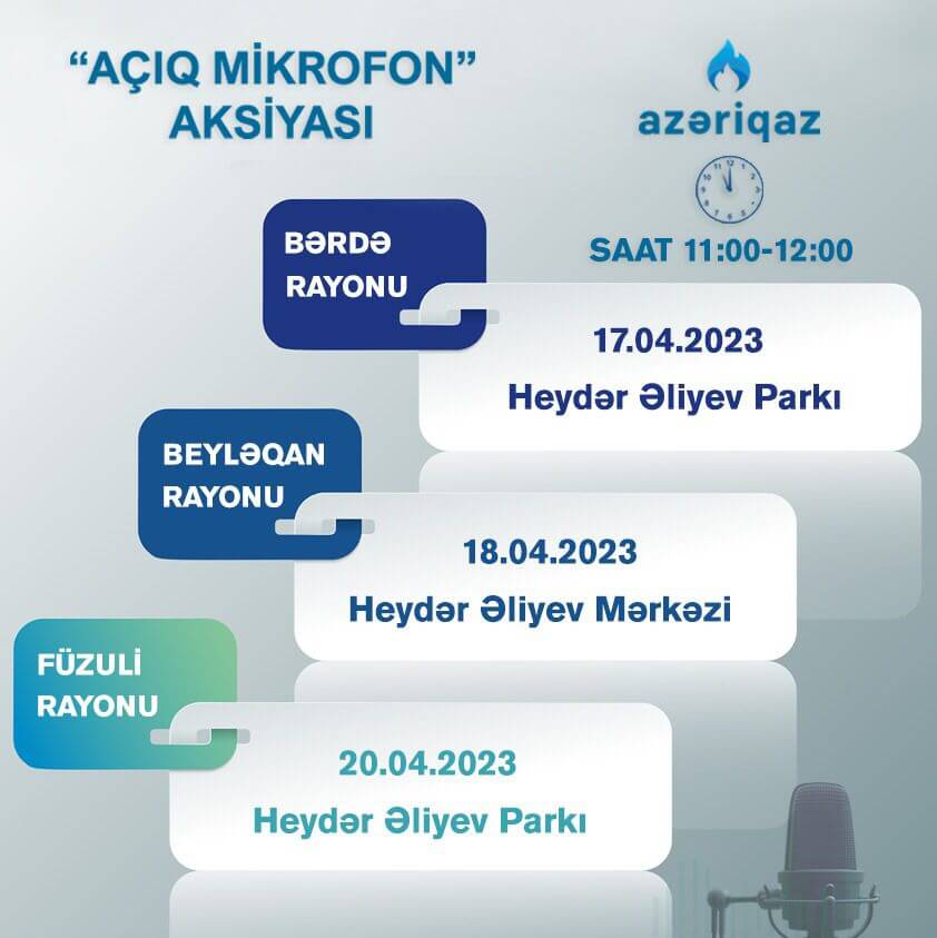 “Azəriqaz" daha 3 rayonda “Açıq mikrofon” aksiyası keçirəcək
