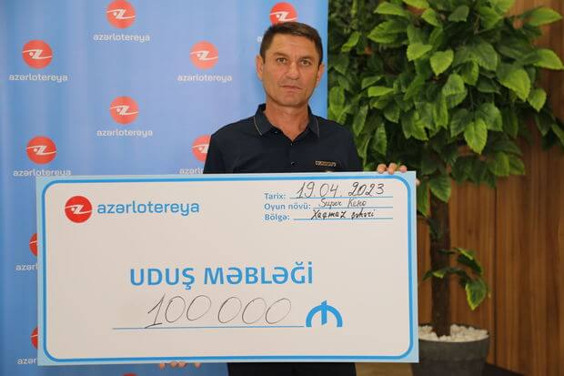 Azərbaycanda lotereyada 900 min manat udan şəxs bu dəfə 100 min manat uddu