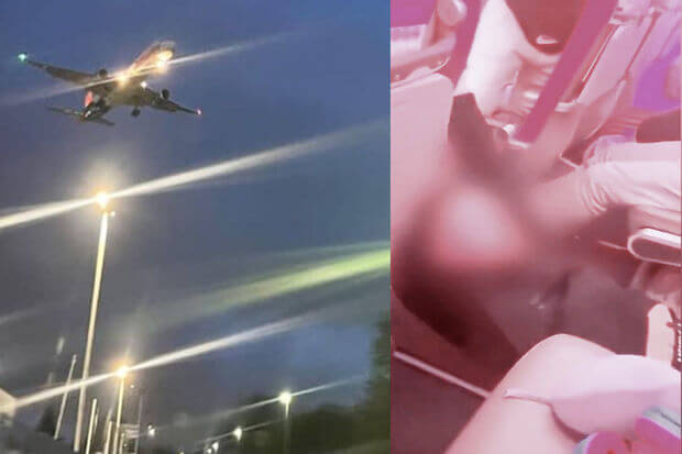 Sərnişinlər və pilotlar içkili sərnişini təyyarədən sürüyüb çıxardılar - VİDEO