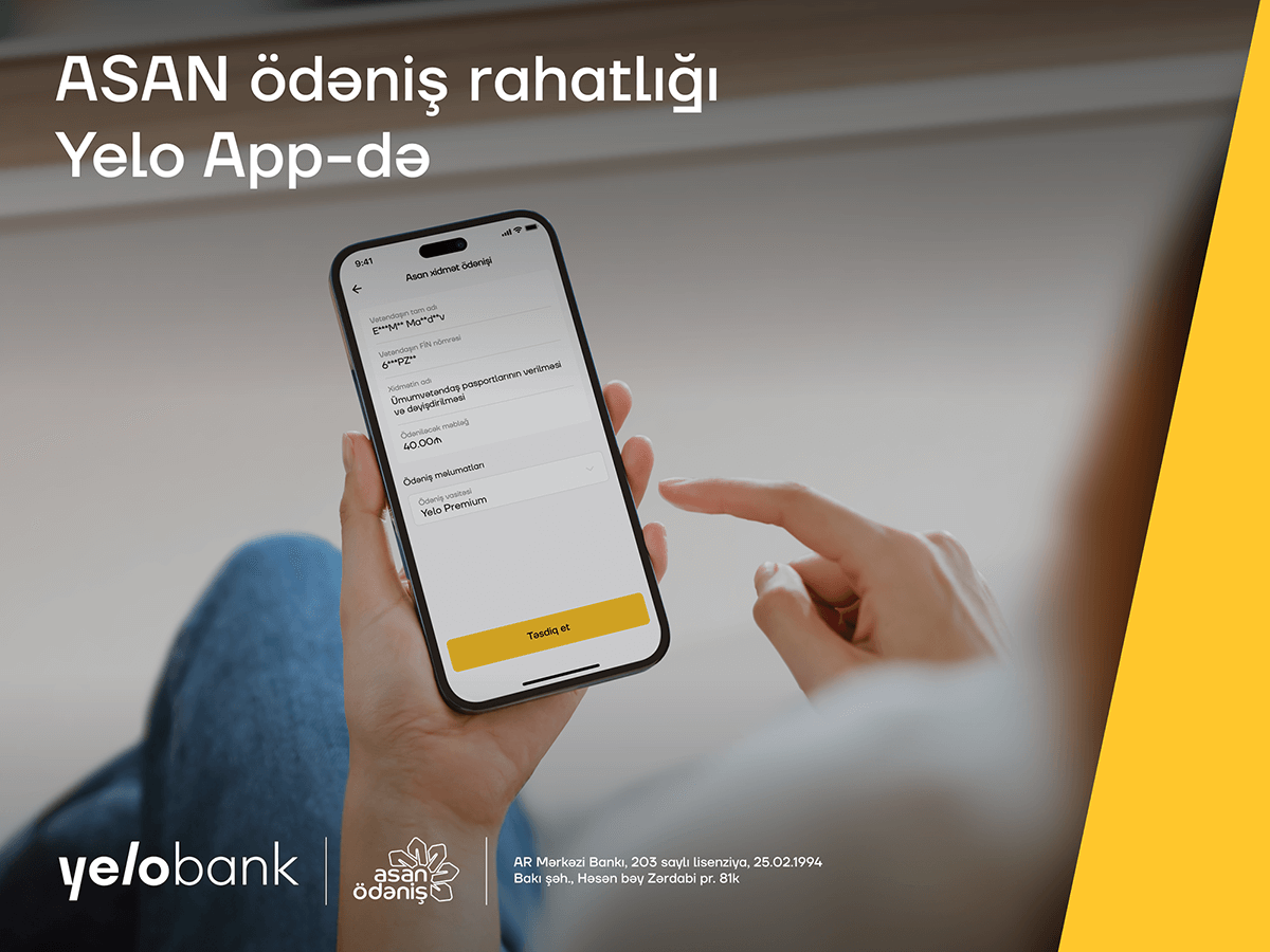 “ASAN pay” rahatlığı “Yelo App”də!