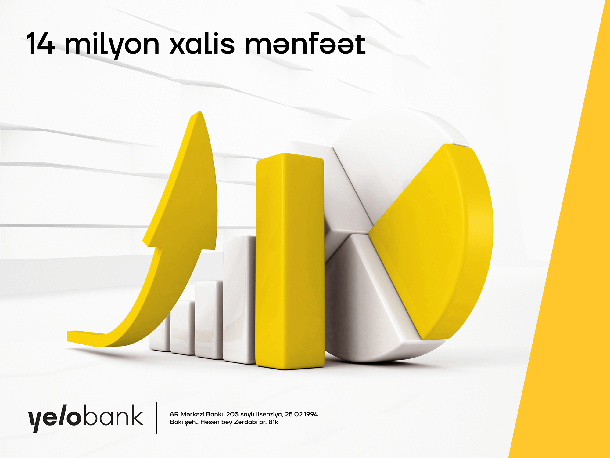 “Yelo Bank”ın aktivləri 1 milyarda yaxınlaşır