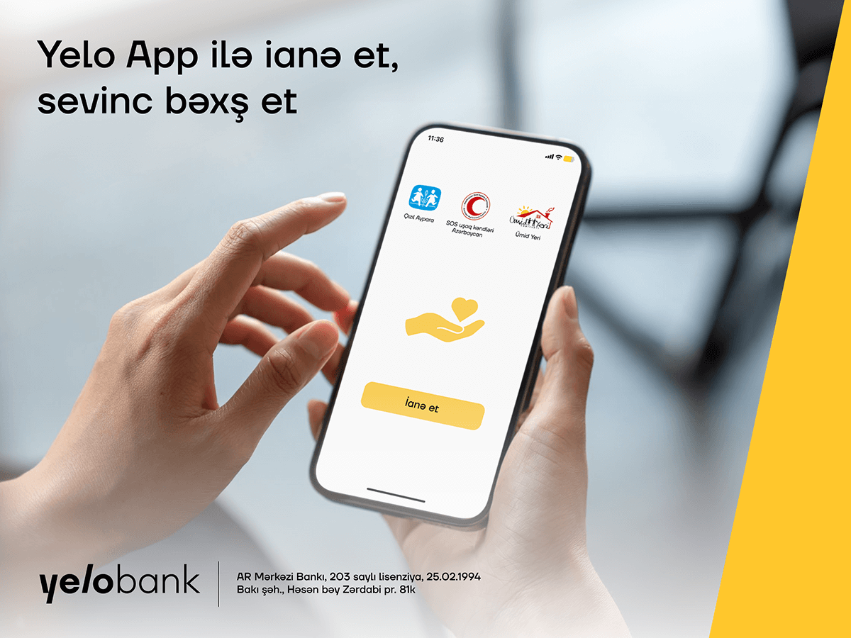 Xeyriyyə və yardım ödənişləri “Yelo App”də