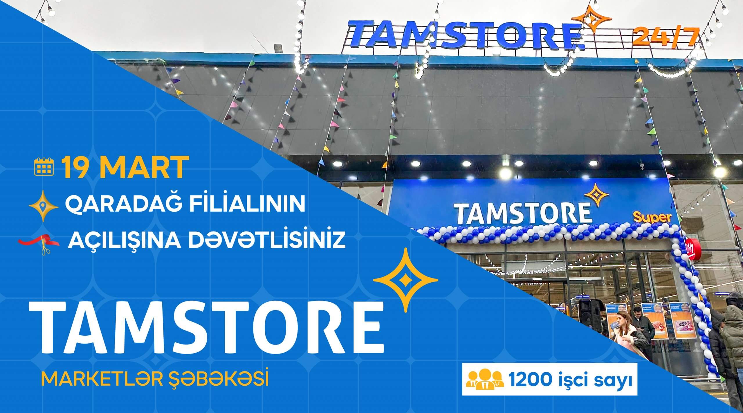 “Tamstore” 25-ci marketini açır – işçi sayı 1200-ü keçdi