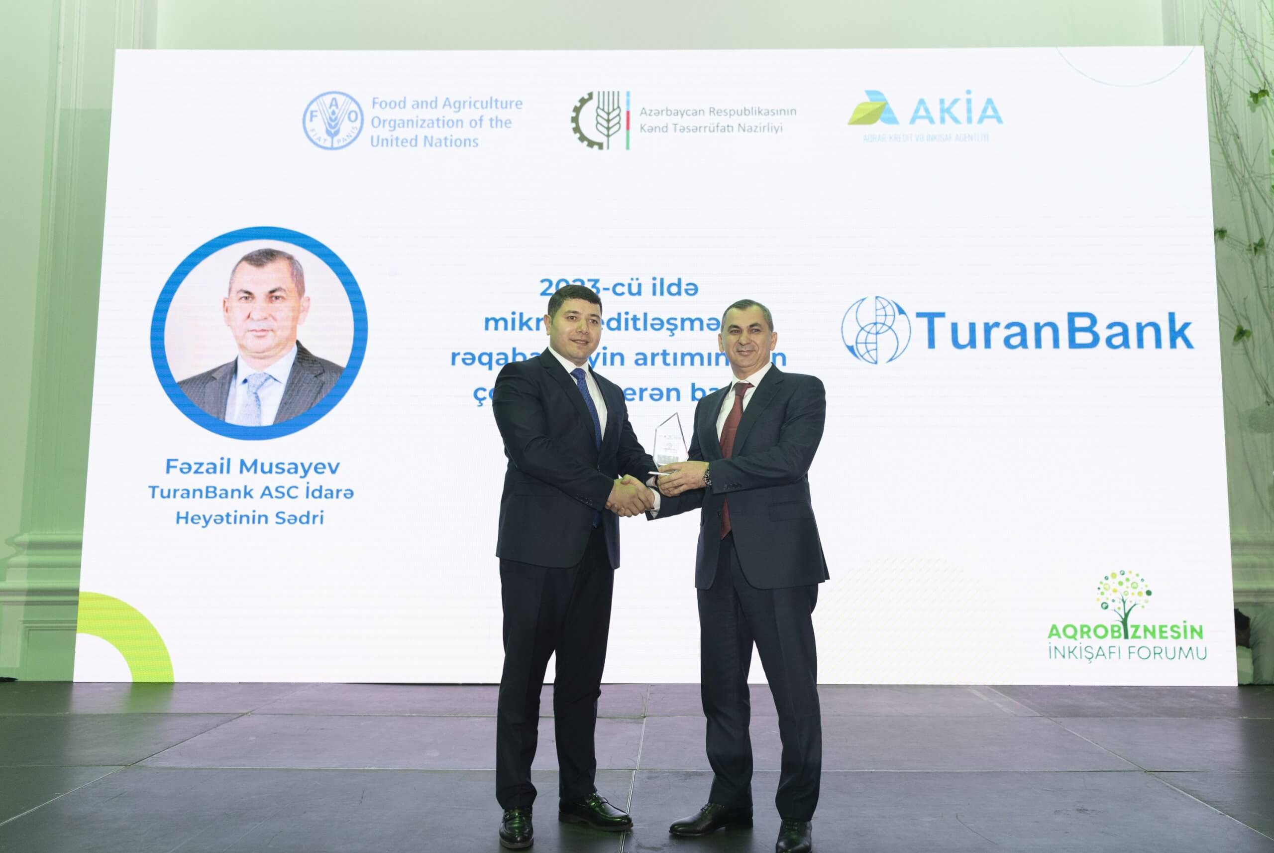 “TuranBank” mikrokreditləşmədə rəqabətliliyin artımına ən çox töhfə verən bank oldu