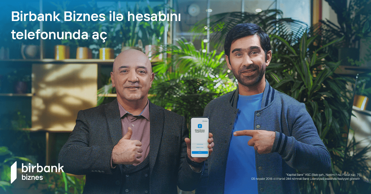 “Birbank Biznes”dən fərdi sahibkarlar üçün mobil tətbiq ilə onlayn hesab açmaq imkanı