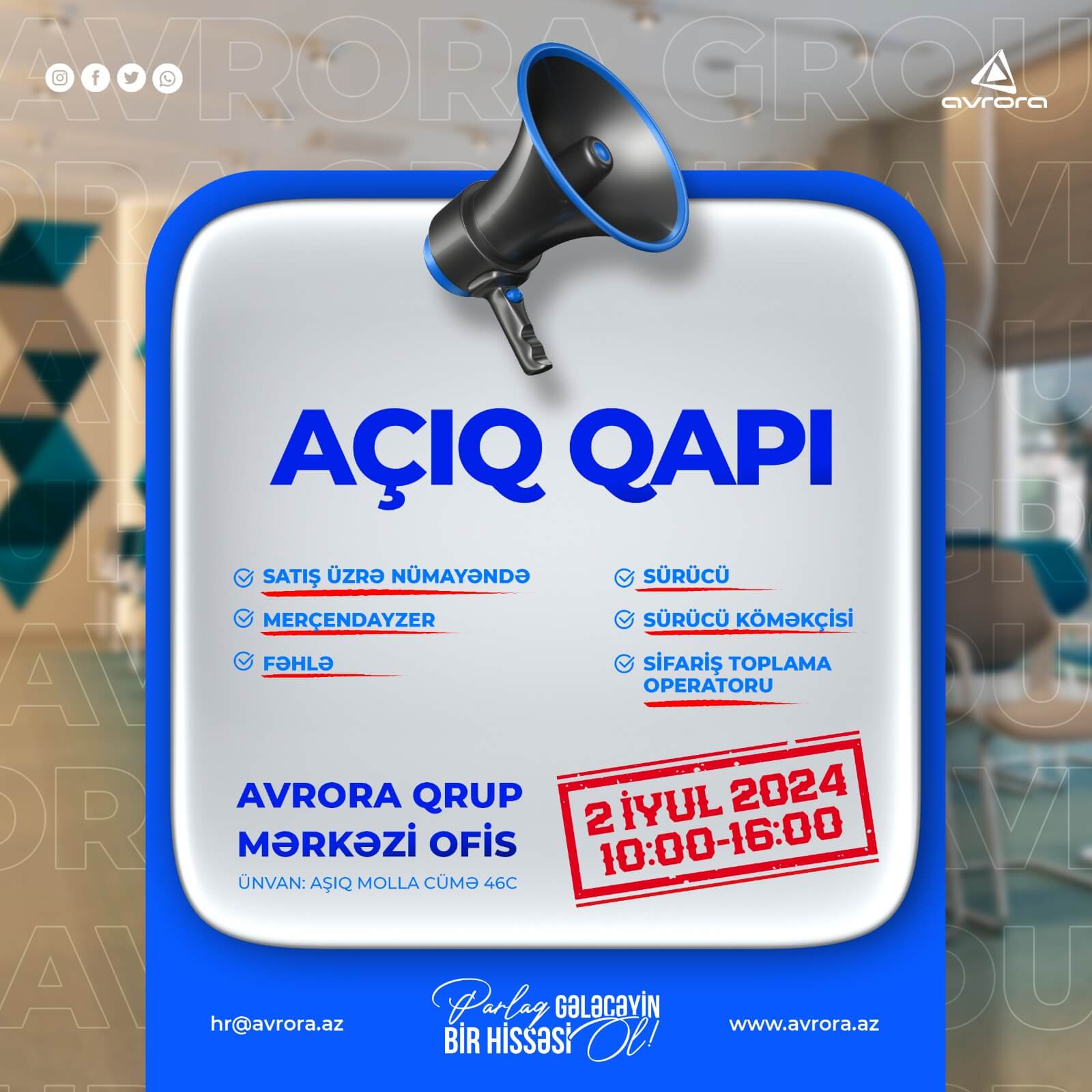 “Avrora Qrup”da 50-dən çox - VAKANSİYA