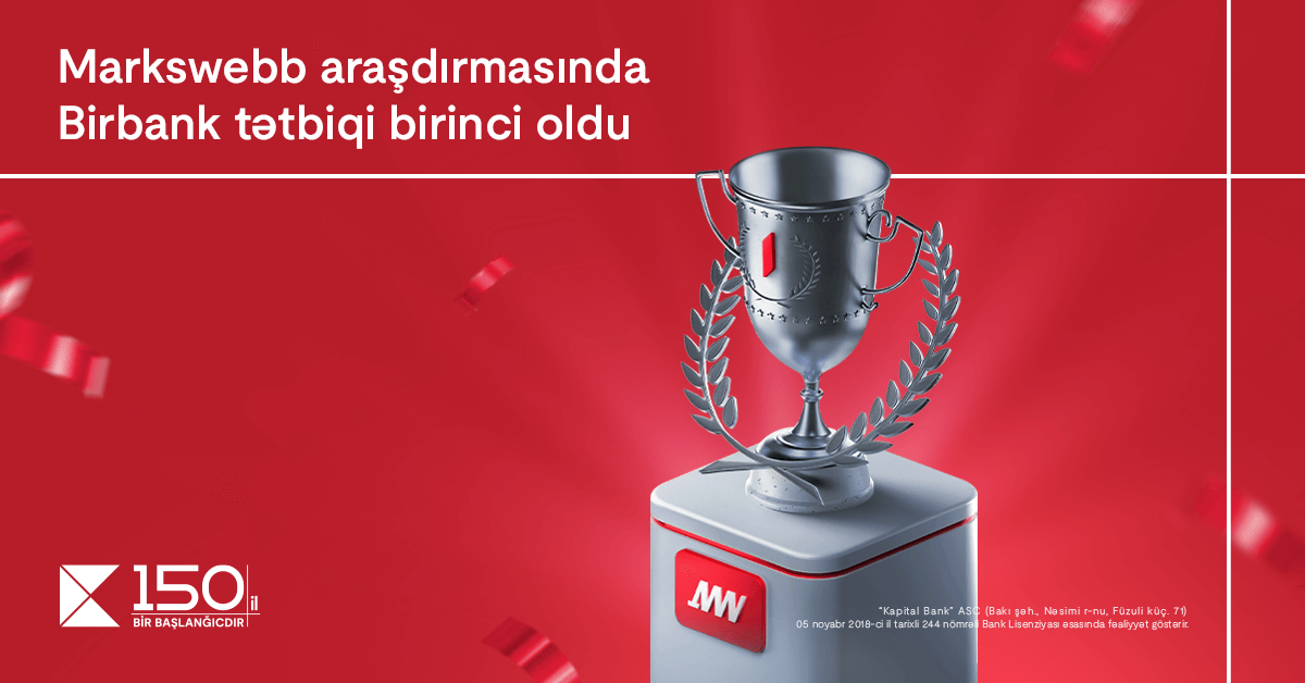 “Kapital Bank” “Markswebb”in Azərbaycanın 2024-cü il üzrə mobil bankçılıq sıralamasında 1-ci yerdədir
