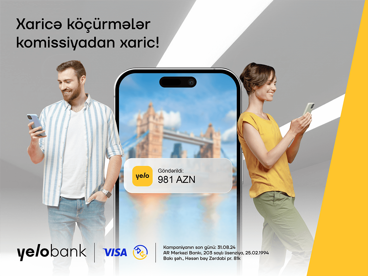 “Yelo App”də komissiyasız xarici pulköçürmələri!