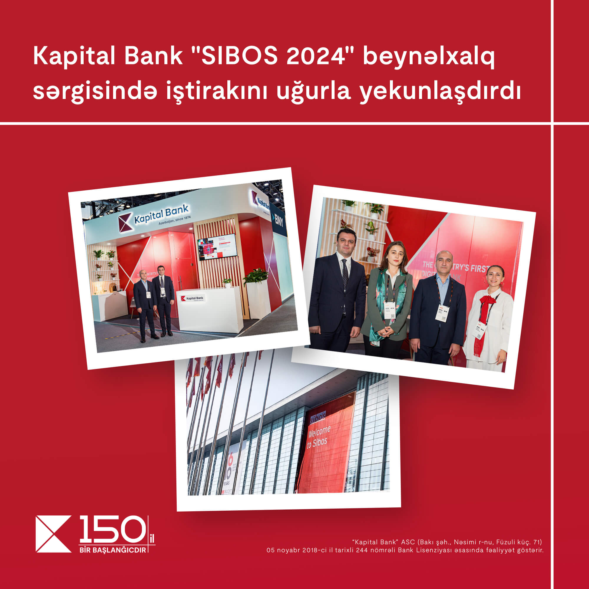 Kapital Bank “SIBOS 2024” beynəlxalq sərgisində iştirakını uğurla yekunlaşdırdı