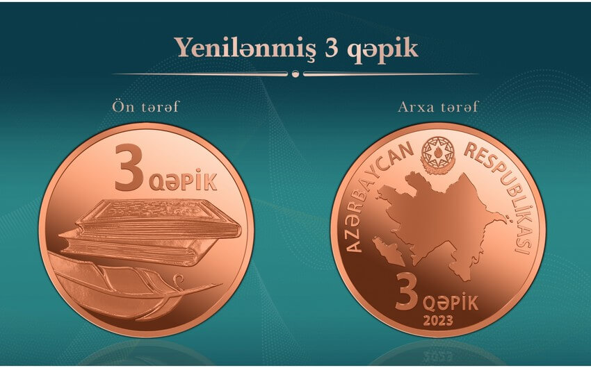 Yenilənmiş 3 qəpiklik metal pul nişanı tədavülə buraxılıb