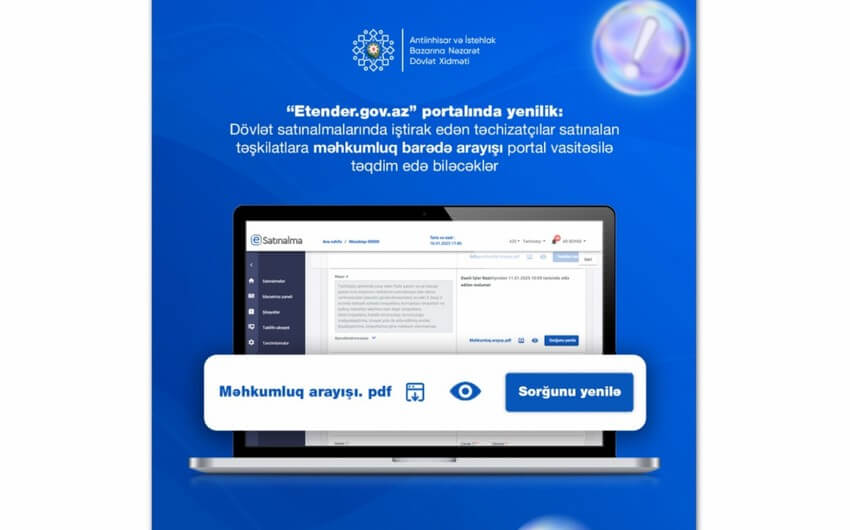 Dövlət Xidməti: Məhkumluq arayışları vahid internet portaldan əldə olunacaq