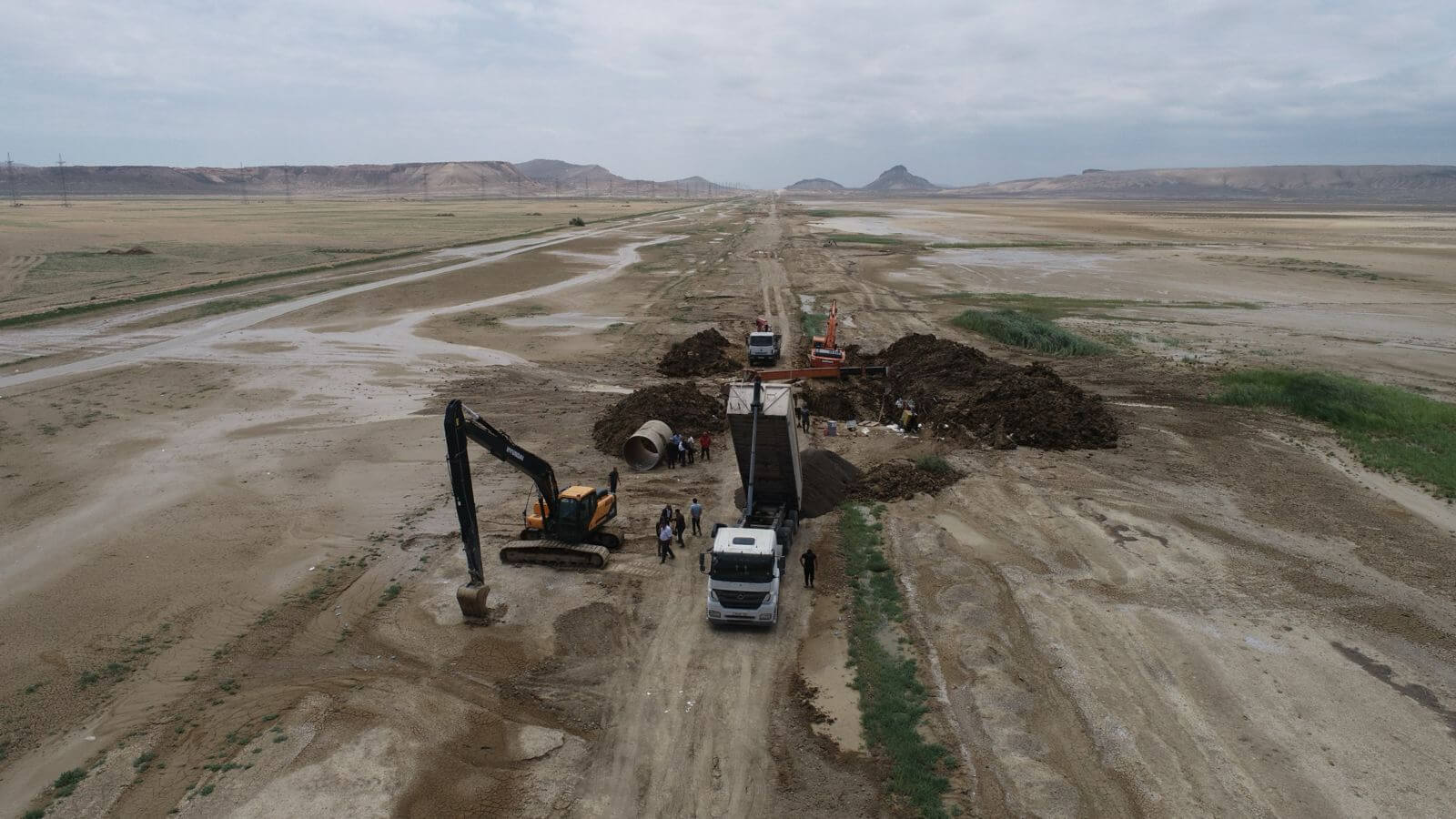 Oğuz-Qəbələ-Bakı su xəttindəki qəza aradan qaldırıldı - Xəttə su doldurulur