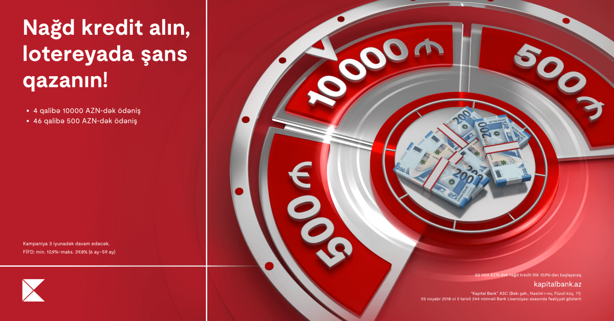 “Kapital Bank”dan mükafatlarla dolu “50 gün 50 hədiyyə” lotereyası