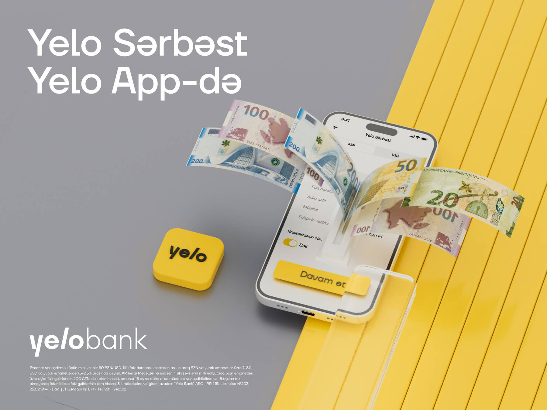 “Yelo Sərbəst” əmanəti artıq Yelo App-də!